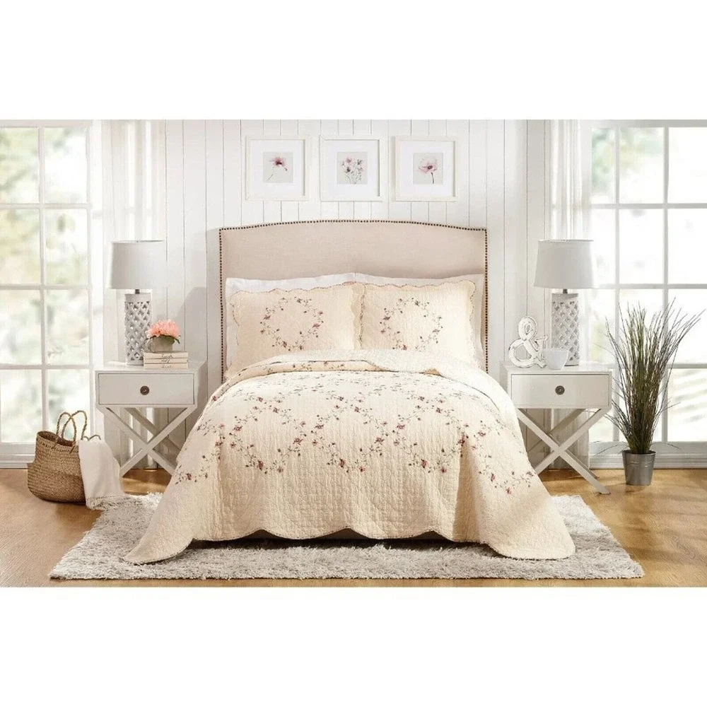 Better Homes & Gardens Hannalore 2-Piece Standard Shams Pair Cotton Ivory Floral